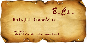 Balajti Csobán névjegykártya